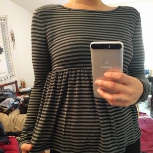 Peplum striped long sleeve UO